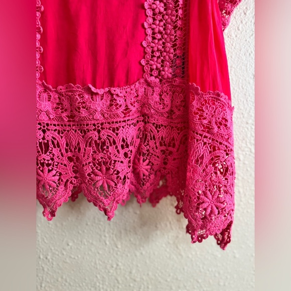 NEW | Johnny Was | Pink Crochet Georgette Blouse - Size M - Picture 6 of 7